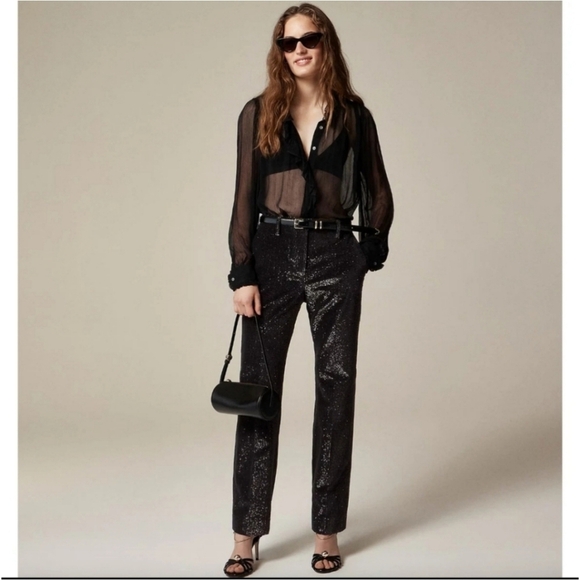 J. Crew Collection Straight-Leg Pant in Metallic Corduroy - Picture 2 of 10